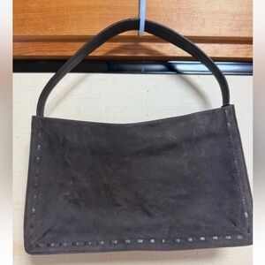 Coach Dark Brown Suede Shoulder Bag